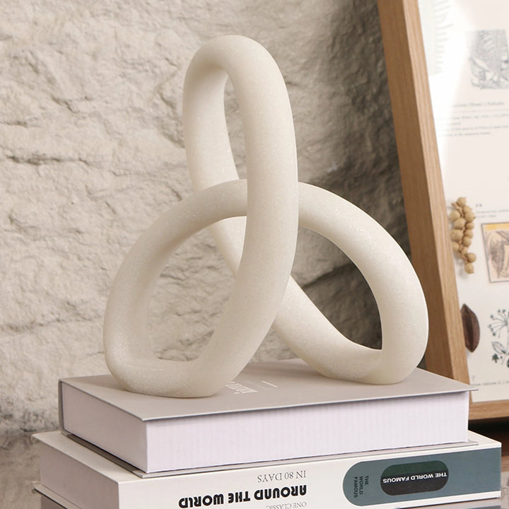 Loop Sculpture - White Marble Effect