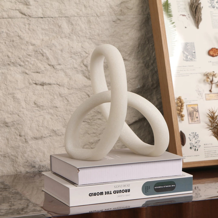 Loop Sculpture - White Marble Effect