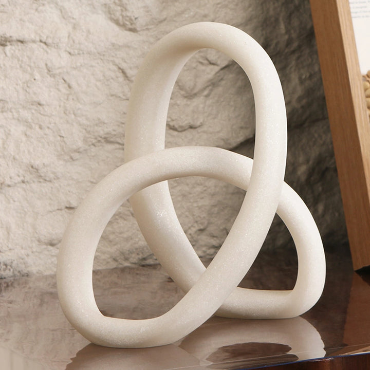 Loop Sculpture - White Marble Effect