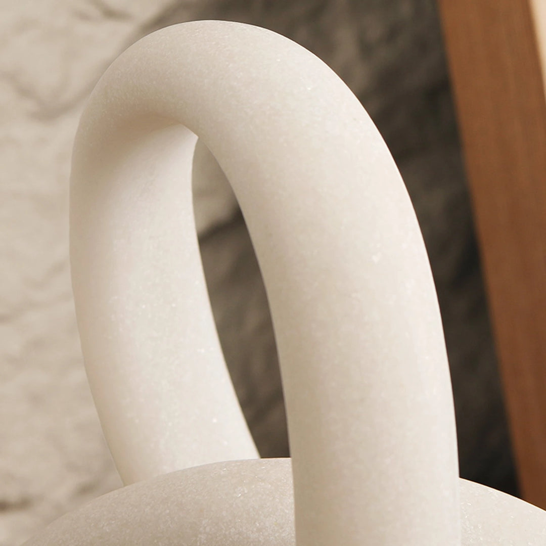 Loop Sculpture - White Marble Effect