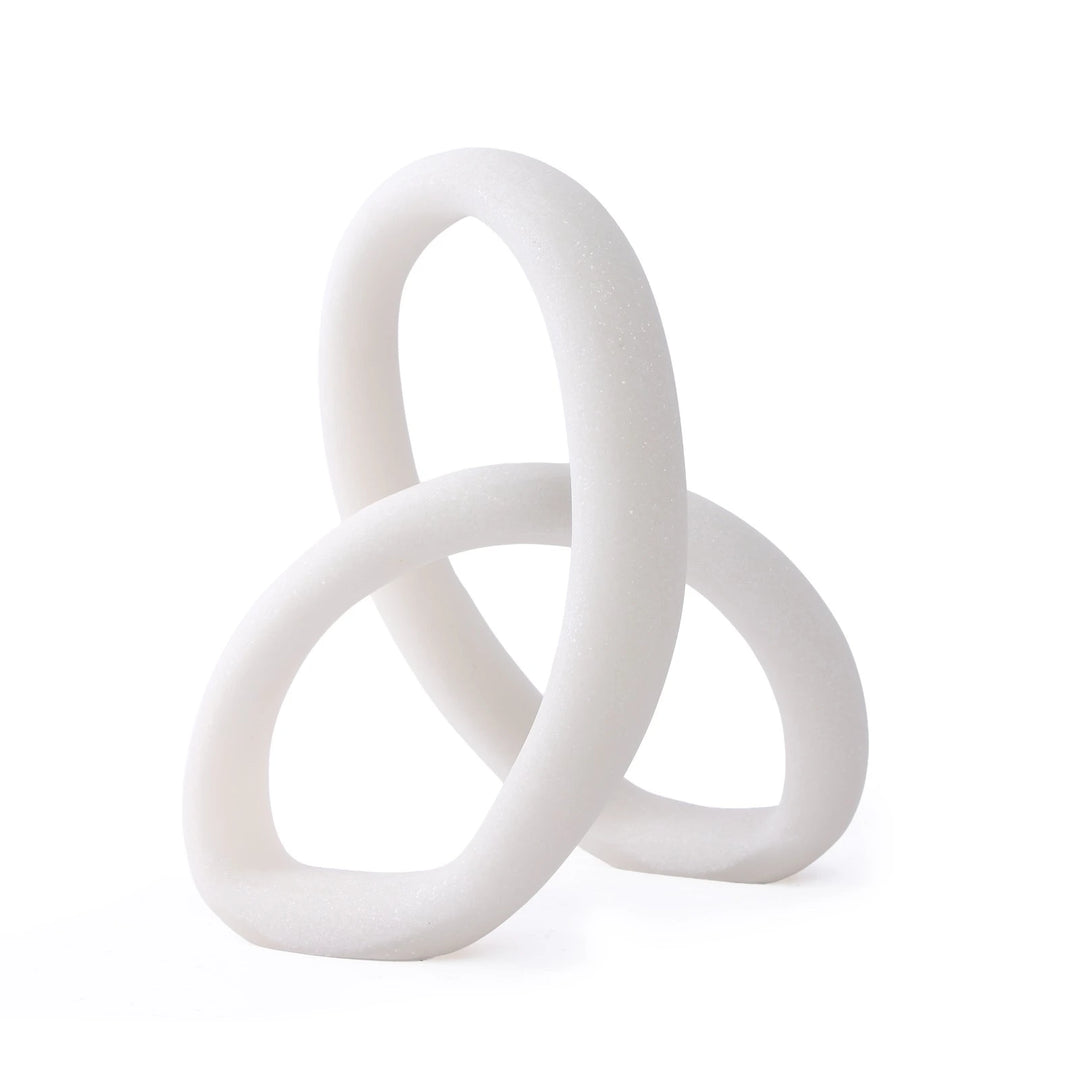 Loop Sculpture - White Marble Effect