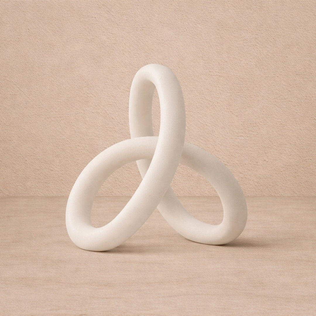 Loop Sculpture - White Marble Effect