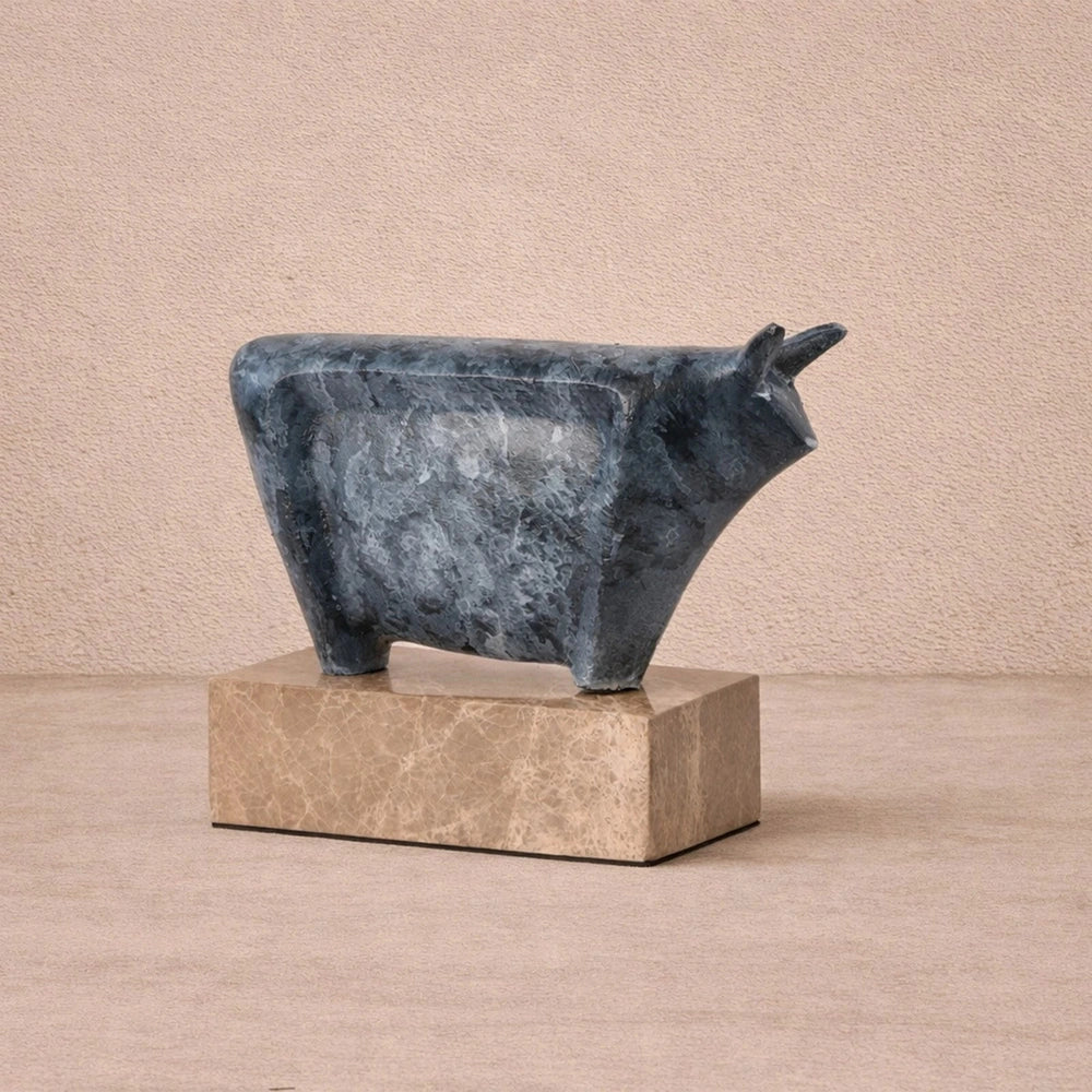 Rhino Sculpture - Antique Blue