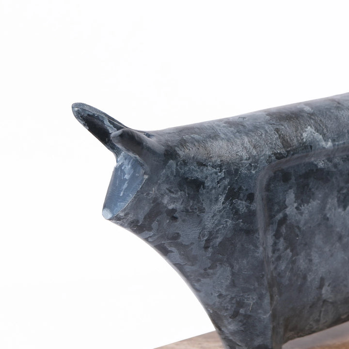 Rhino Sculpture - Antique Blue