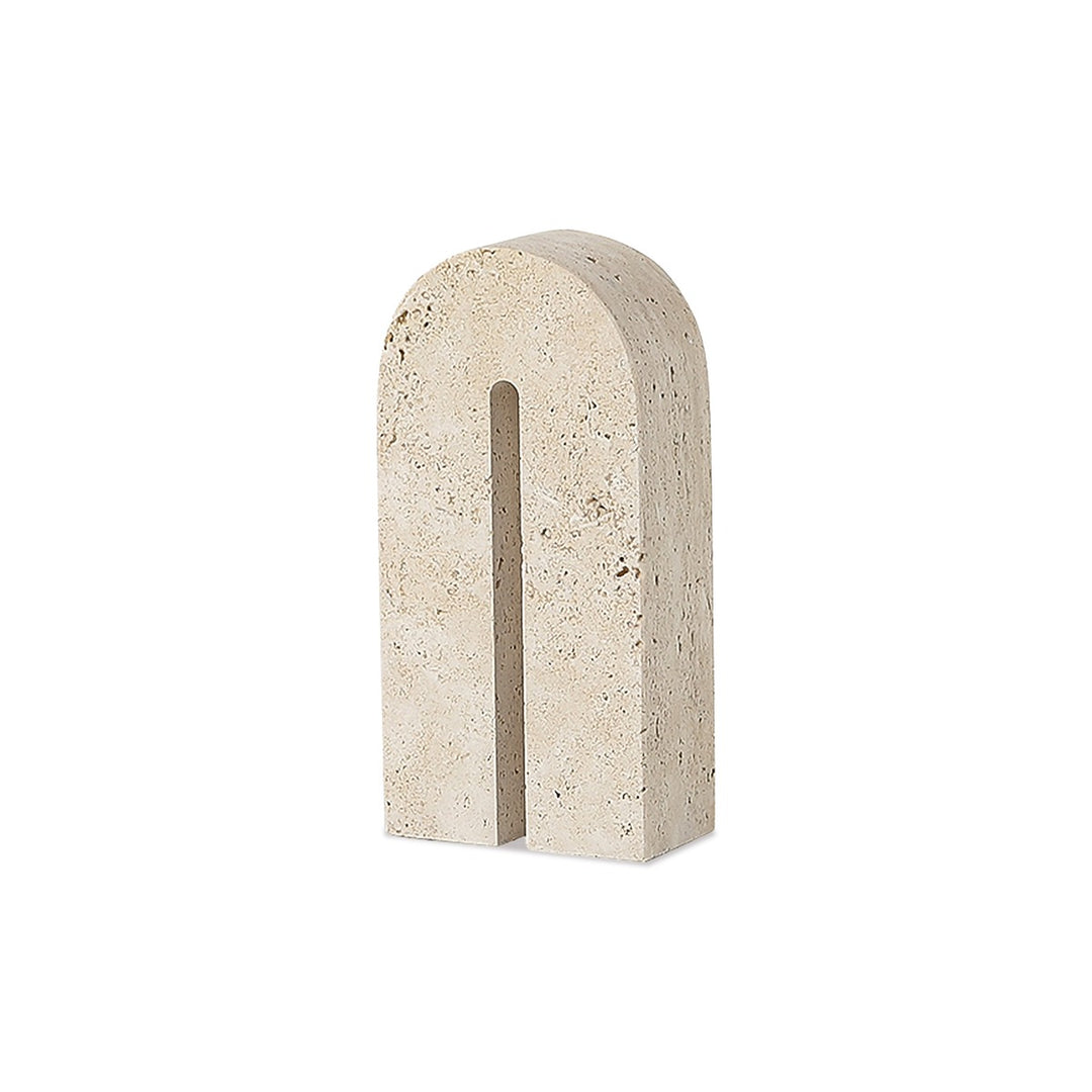 Dolmi Travertine Sculpture Large - Beige LiangAndEimil 1