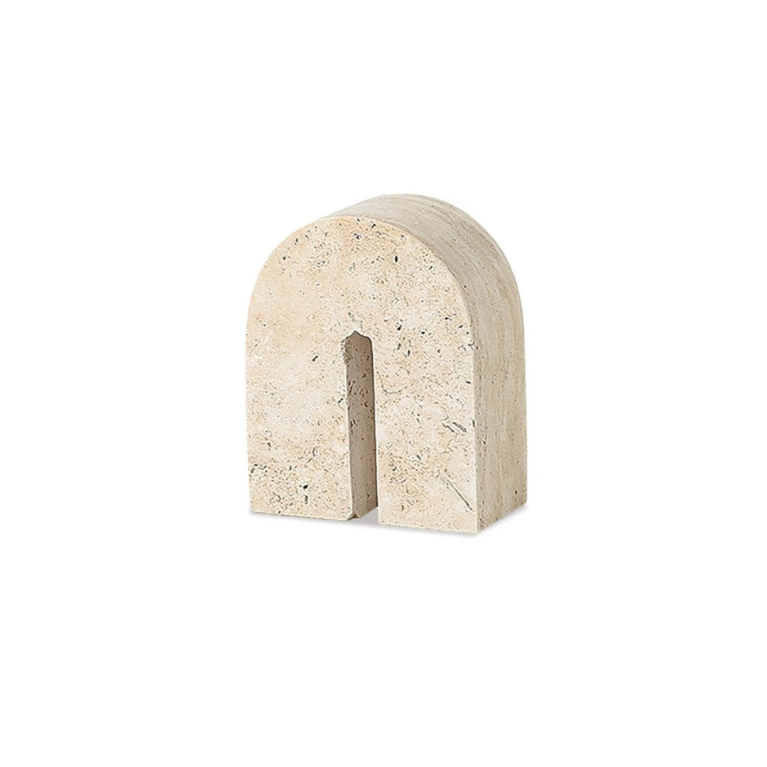 Dolmi Travertine Sculpture Small - Beige LiangAndEimil 1