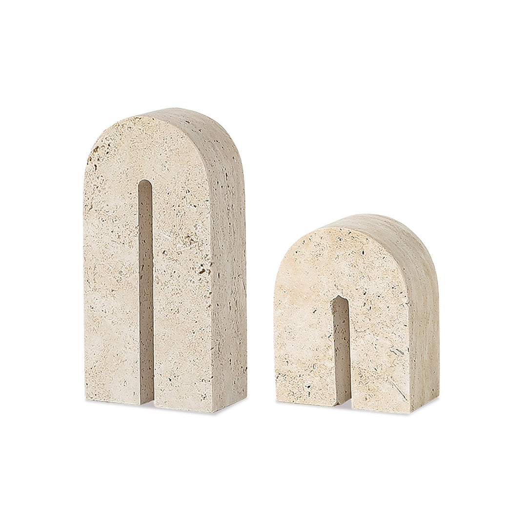Dolmi Travertine Sculpture Small - Beige LiangAndEimil 2