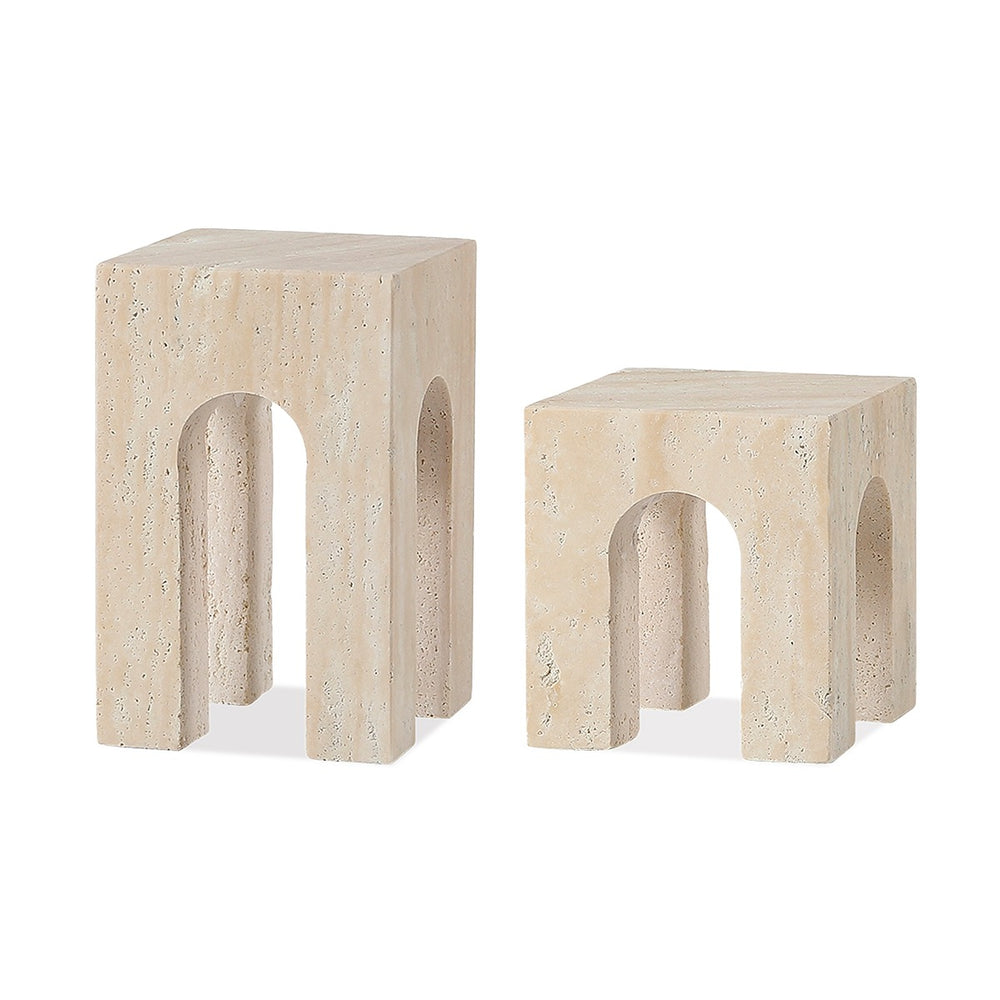 Porte Travertine Sculpture Small - Beige LiangAndEimil 2