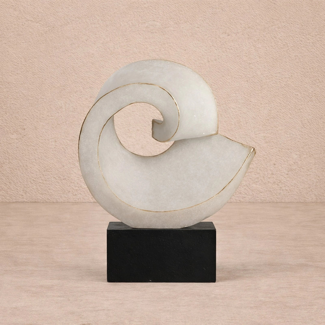 Basalto Sculpture - White & Black Marble