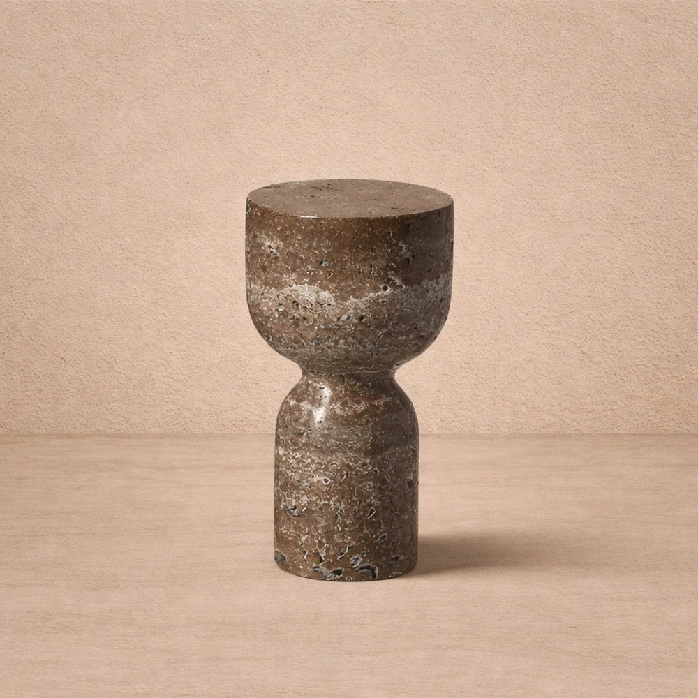 Tasso Candle Holder - Dark Brown Marble