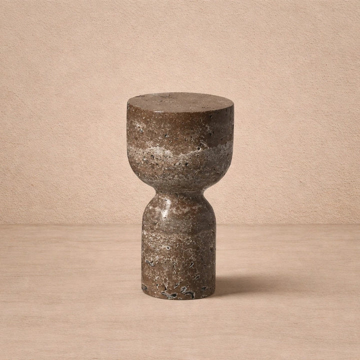 Tasso Candle Holder - Dark Brown Marble