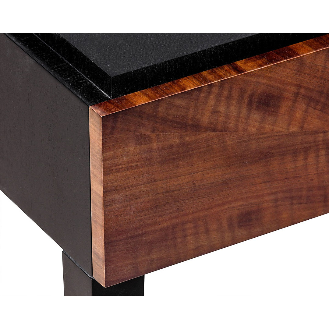 Beverly Console Table - Brown Wood & Hammered Brass – Olivia's