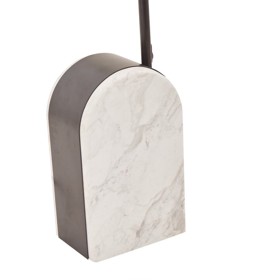 Close up of marble floor lamp base on a white background