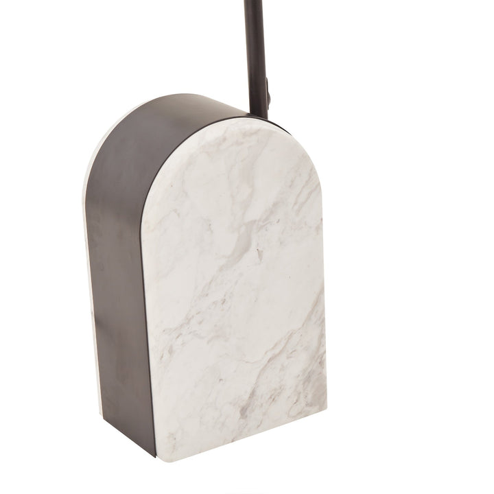 Close up of marble floor lamp base on a white background