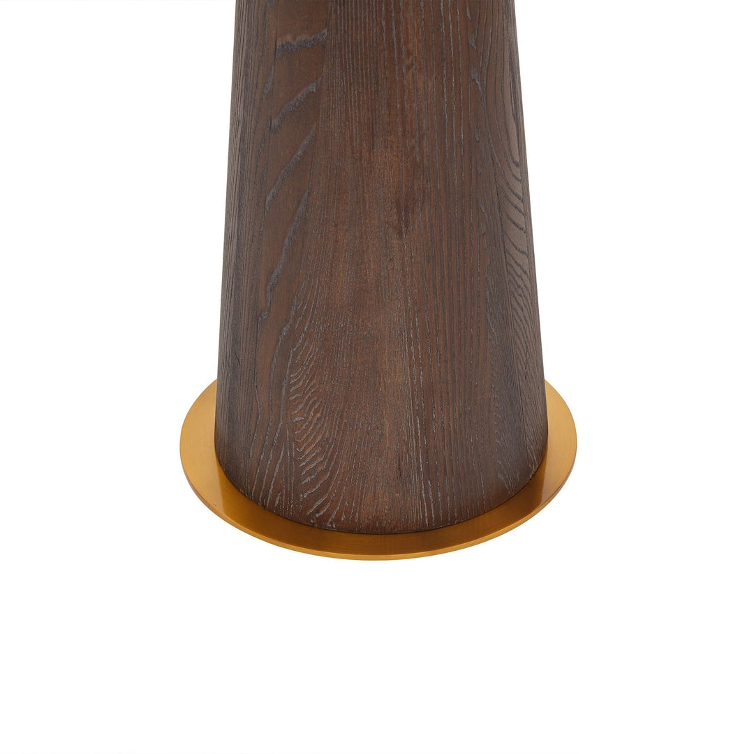 Close up of wooden floor lamp base