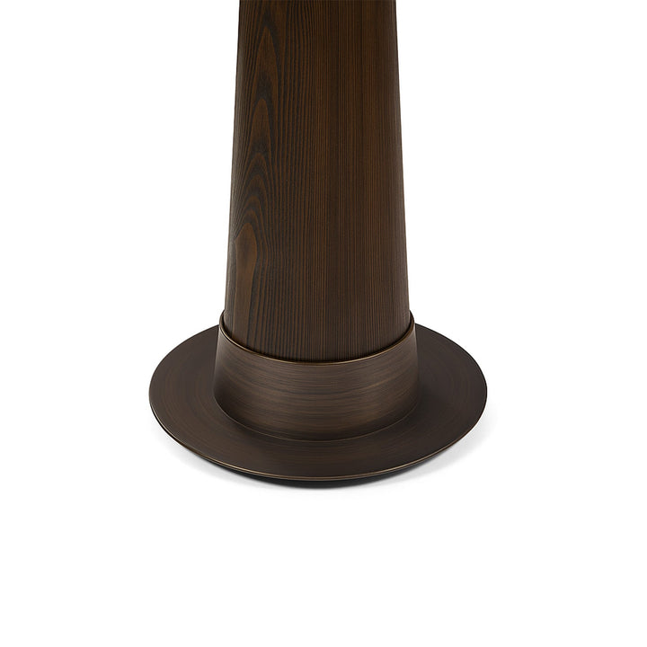 Velta Floor Light - Classic Brown Ash, Metal & White Linen LiangAndEimil 4