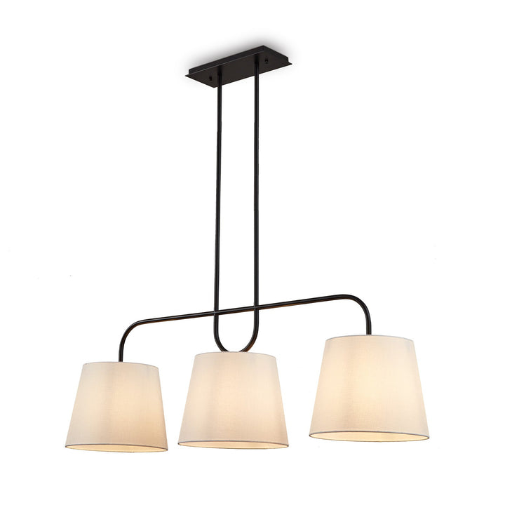 De Voir Pendant Lamp - Black Metal & White Linen LiangAndEimil 3