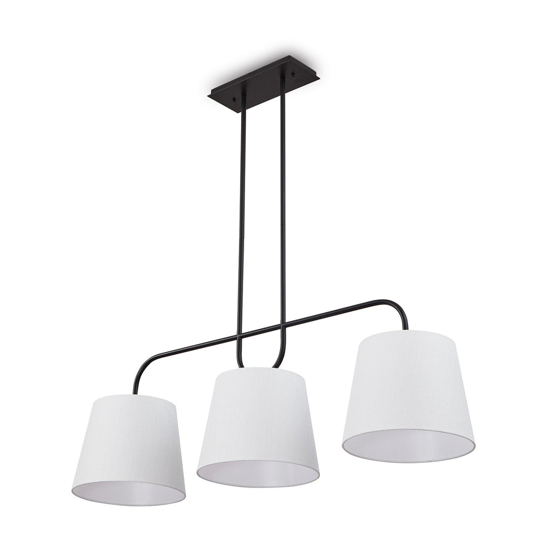 De Voir Pendant Lamp - Black Metal & White Linen LiangAndEimil 4