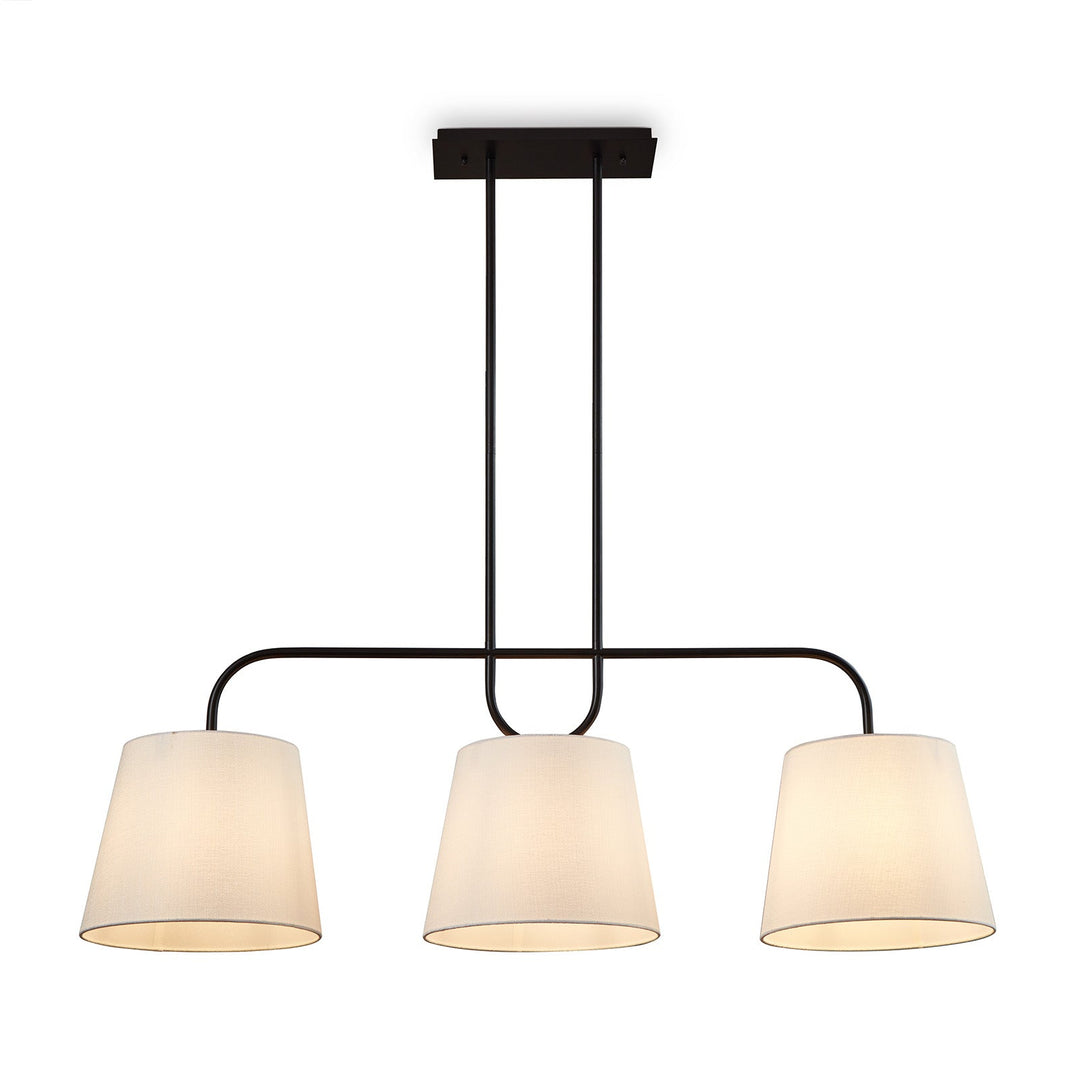 De Voir Pendant Lamp - Black Metal & White Linen LiangAndEimil 1