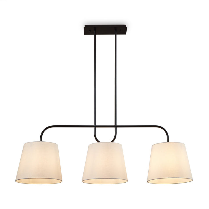 De Voir Pendant Lamp - Black Metal & White Linen LiangAndEimil 1
