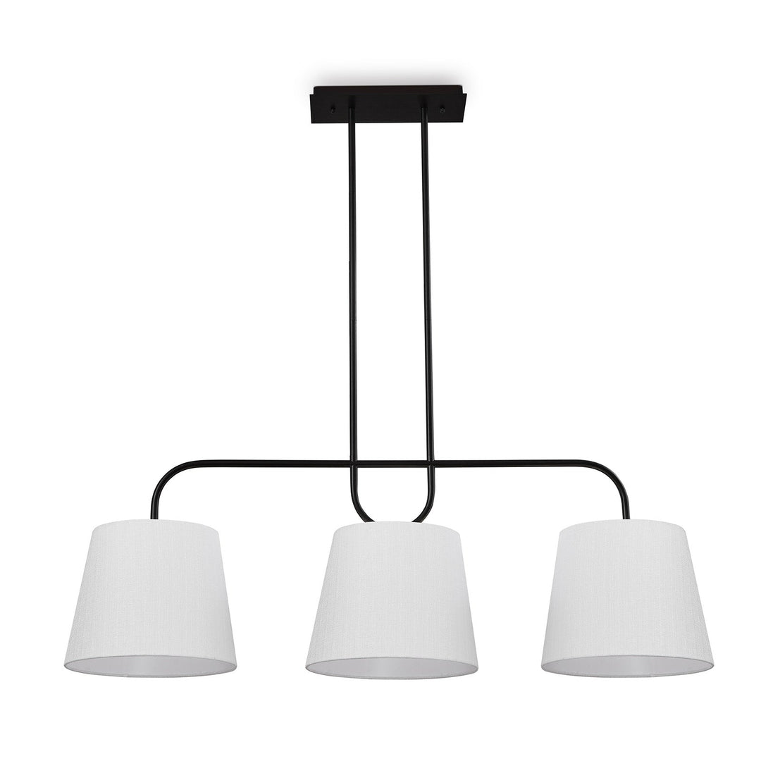 De Voir Pendant Lamp - Black Metal & White Linen LiangAndEimil 2