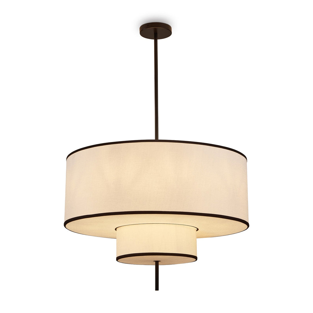 Aris Pendant Lamp - Black Metal & White Linen LiangAndEimil 1