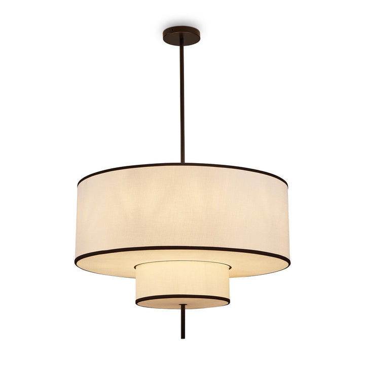 Aris Pendant Lamp - Black Metal & White Linen LiangAndEimil 1