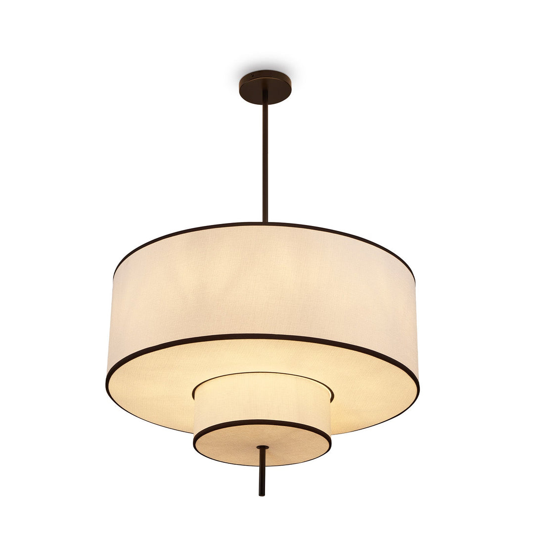 Aris Pendant Lamp - Black Metal & White Linen LiangAndEimil 4