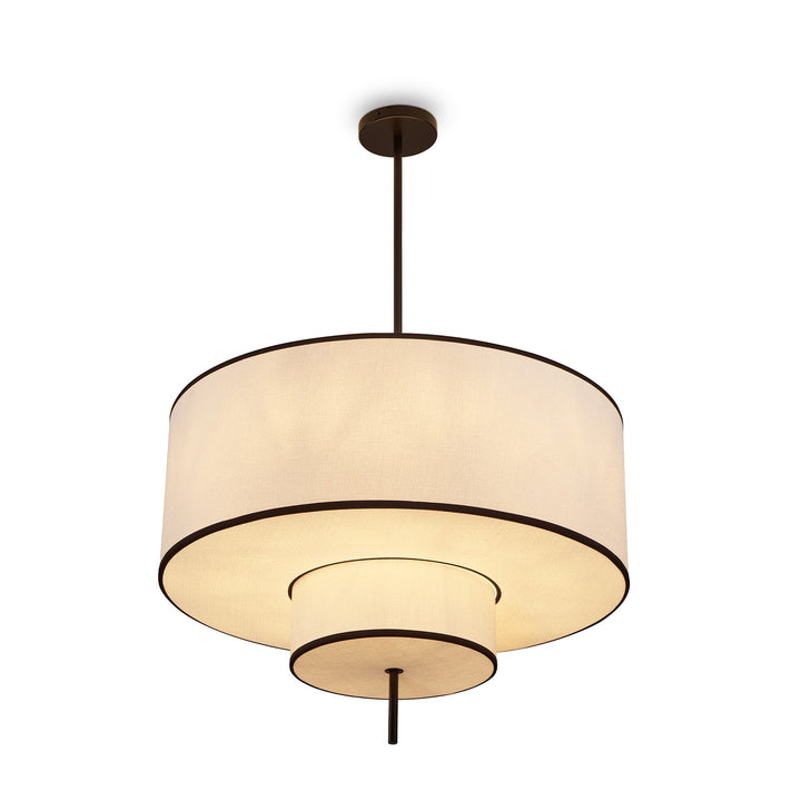 Aris Pendant Lamp - Black Metal & White Linen LiangAndEimil 4