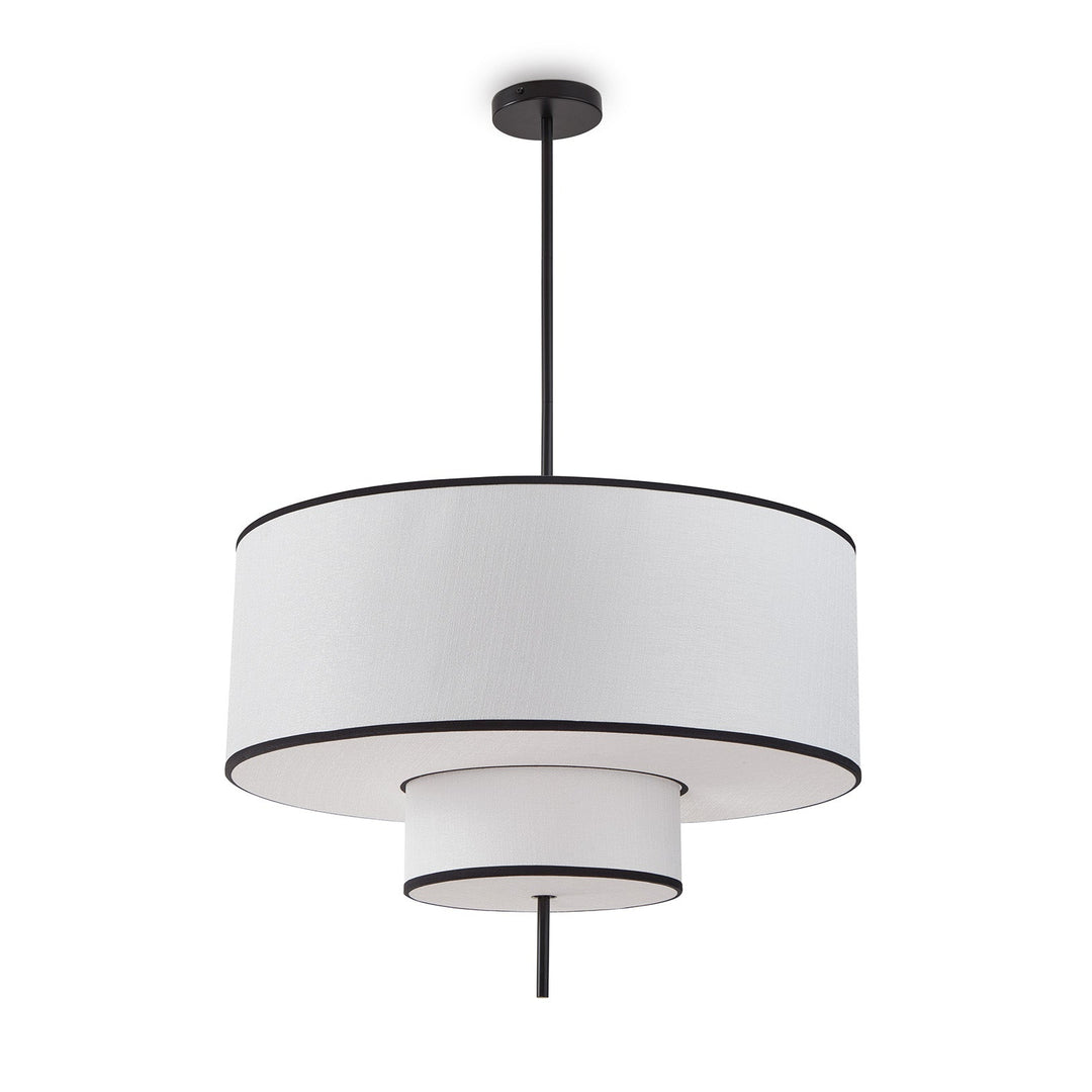 Aris Pendant Lamp - Black Metal & White Linen LiangAndEimil 6