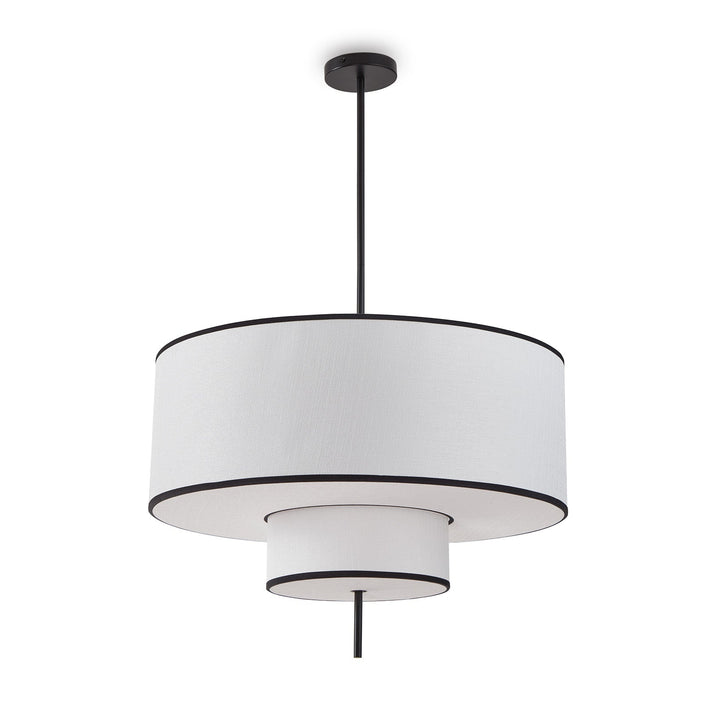 Aris Pendant Lamp - Black Metal & White Linen LiangAndEimil 6