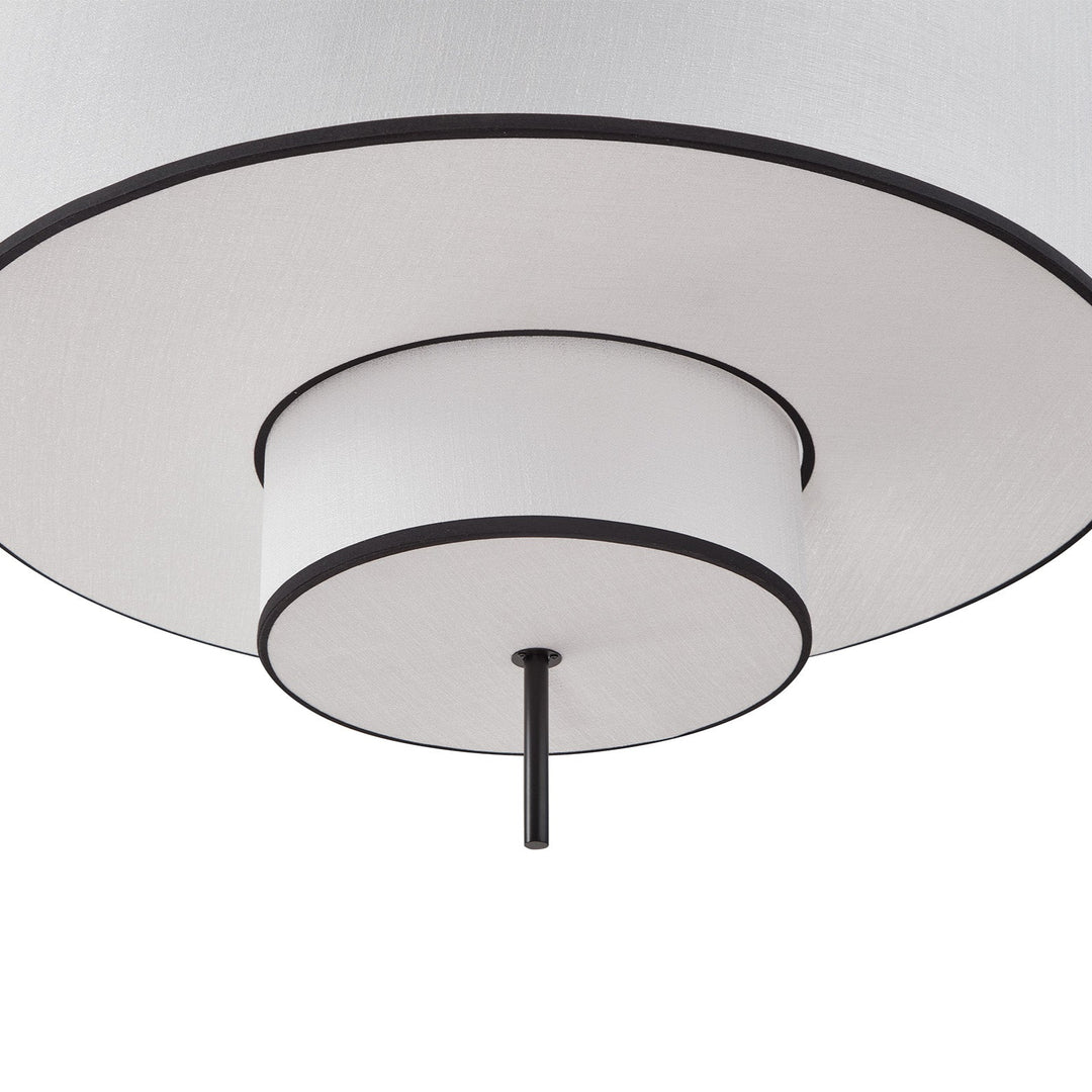 Aris Pendant Lamp - Black Metal & White Linen LiangAndEimil 7