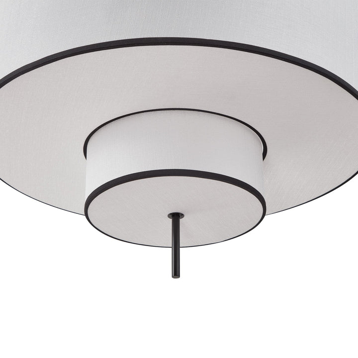 Aris Pendant Lamp - Black Metal & White Linen LiangAndEimil 7