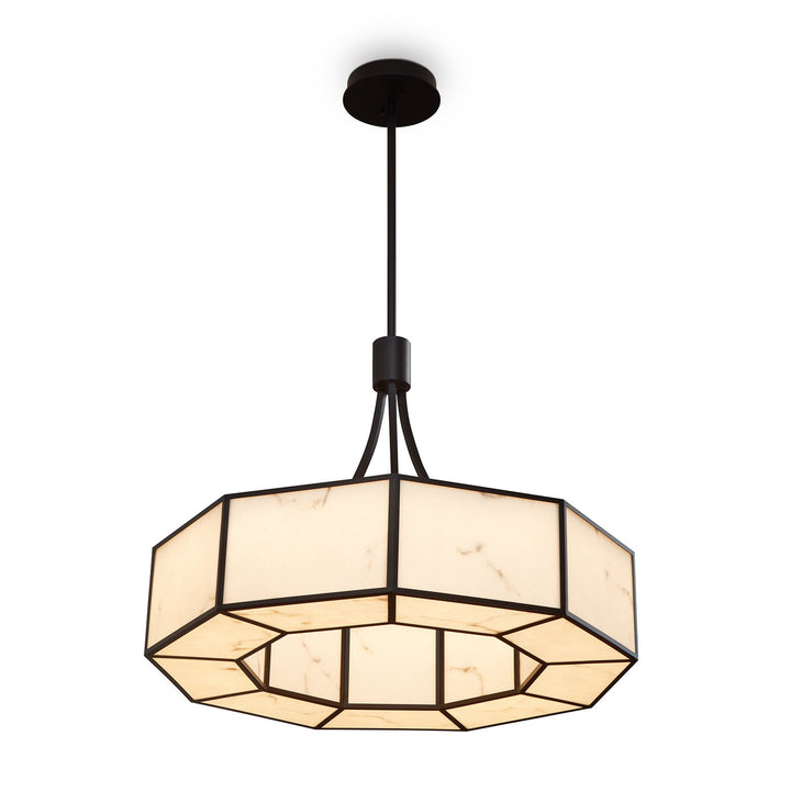 Allen Pendant Lamp - Black Metal & Alabaster Effect LiangAndEimil 1