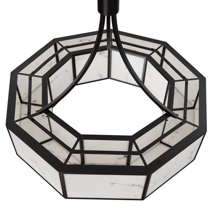 Allen Pendant Lamp - Black Metal & Alabaster Effect LiangAndEimil 6