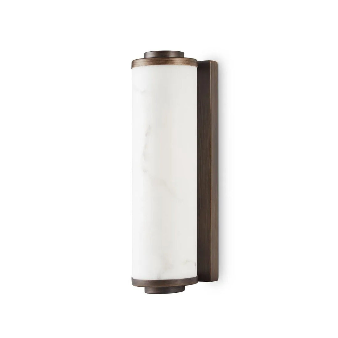 Fento Antique Bronze & Alabaster Effect Wall Lamp