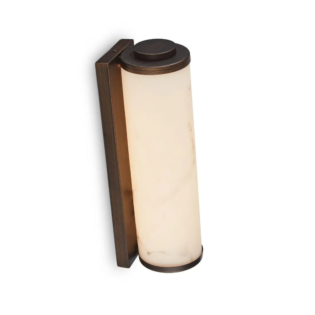 Fento Antique Bronze & Alabaster Effect Wall Lamp
