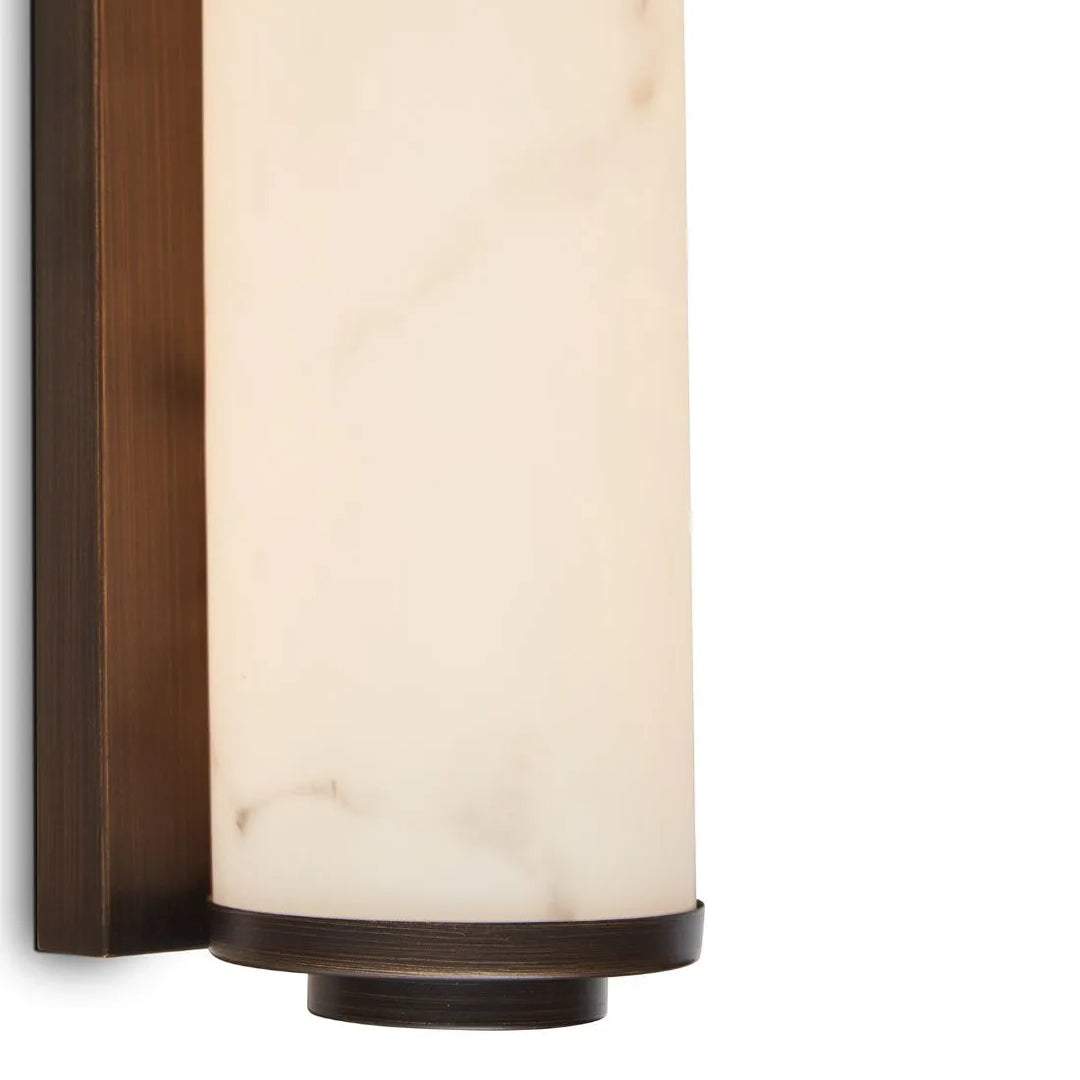 Fento Antique Bronze & Alabaster Effect Wall Lamp