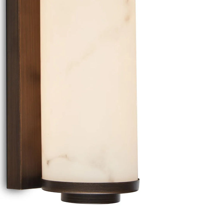 Fento Antique Bronze & Alabaster Effect Wall Lamp