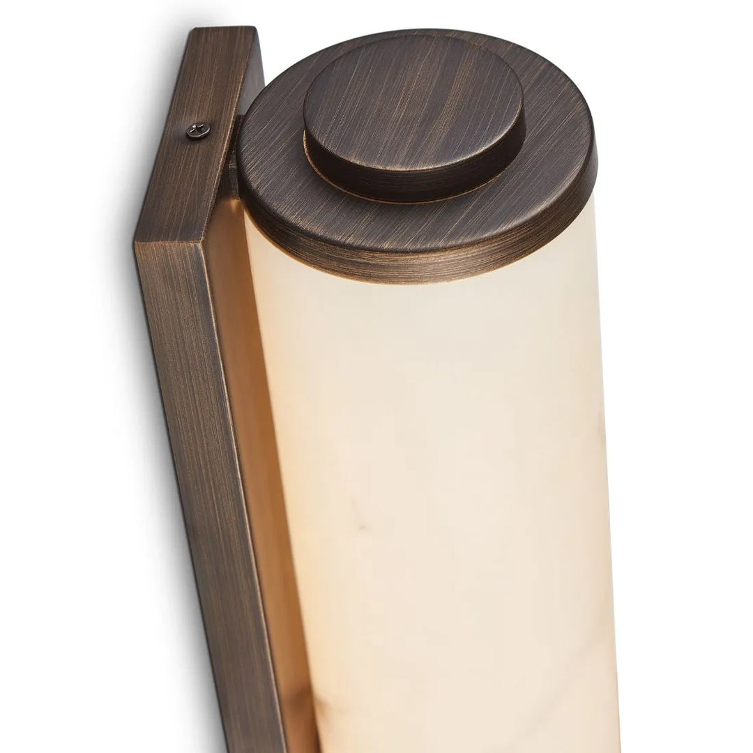 Fento Antique Bronze & Alabaster Effect Wall Lamp