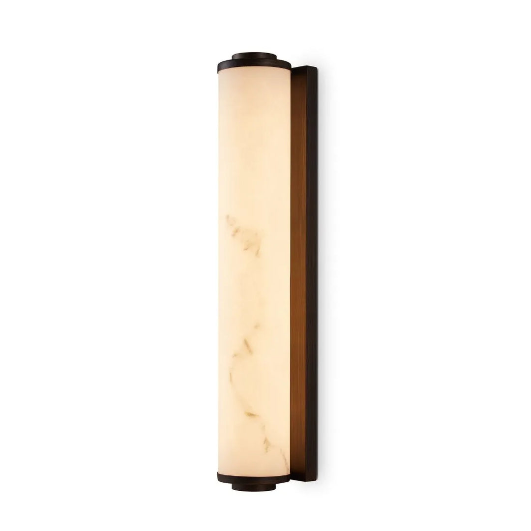Fento Antique Bronze & Alabaster Effect Wall Lamp