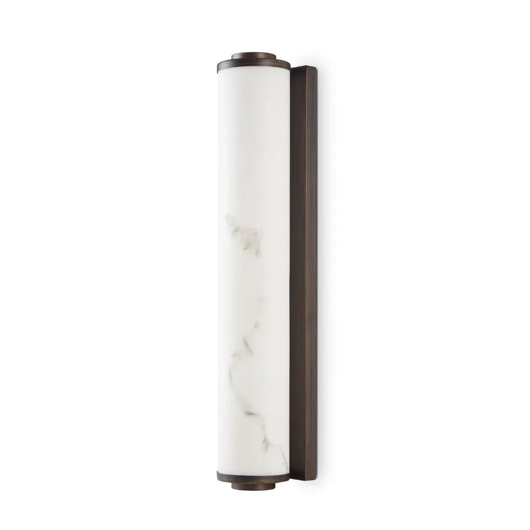 Fento Antique Bronze & Alabaster Effect Wall Lamp