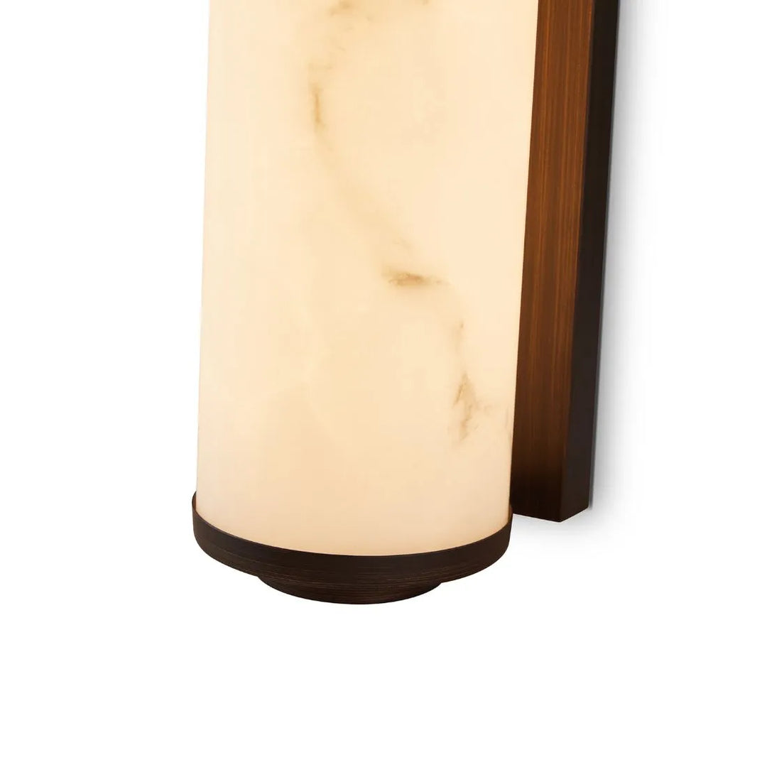 Fento Antique Bronze & Alabaster Effect Wall Lamp