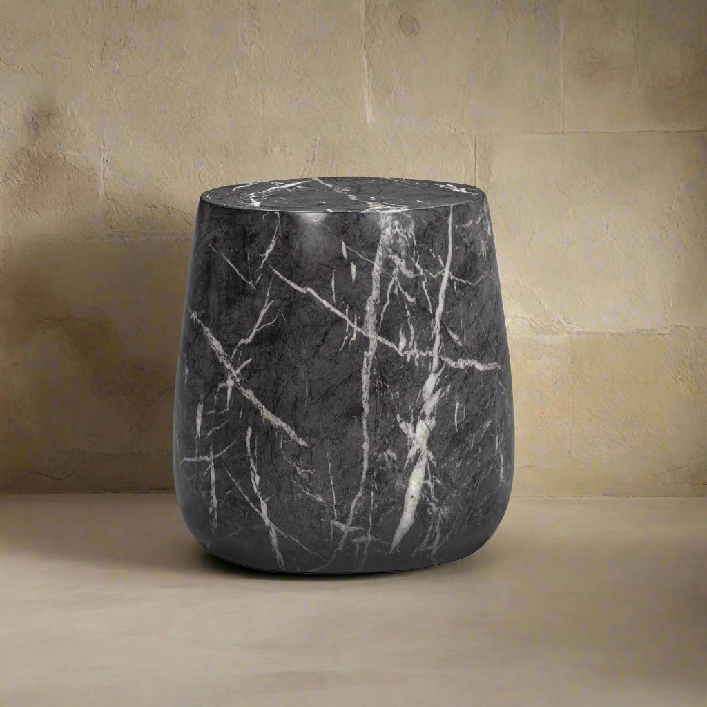 Bongo Small Round Side Table - Marquina Black Marble Effect LiangAndEimil 2
