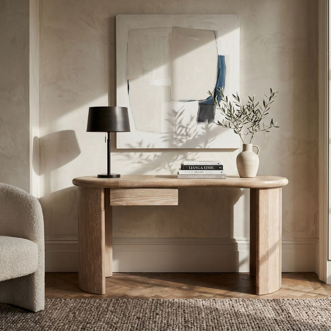 Lluna Desk - Brushed Natural American White Oak