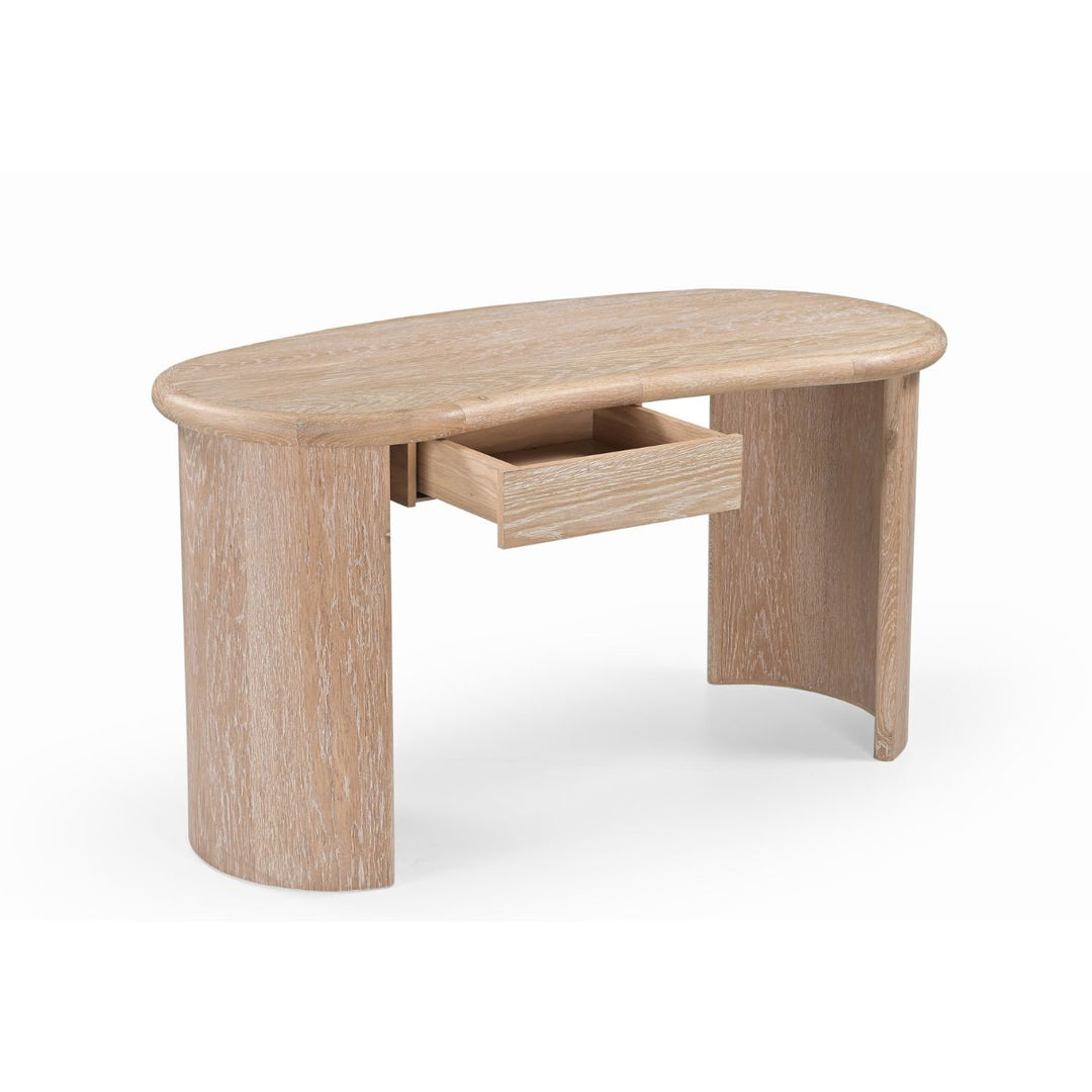 Lluna Desk - Brushed Natural American White Oak