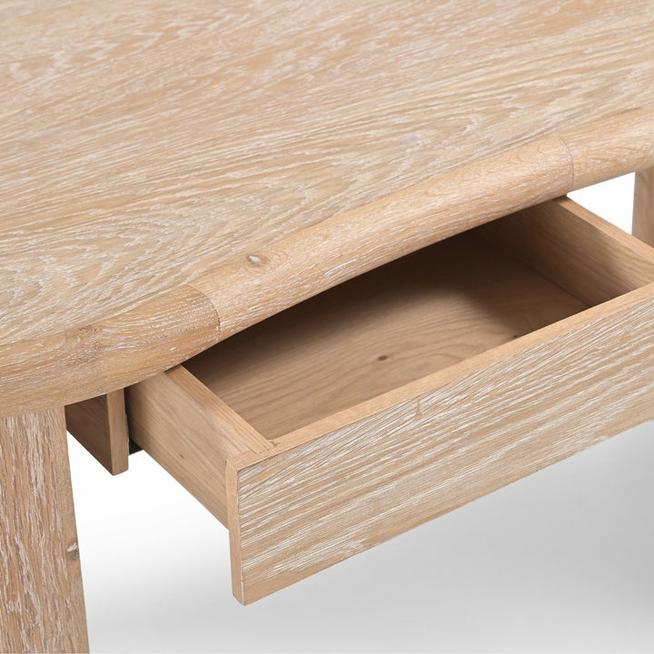 Lluna Desk - Brushed Natural American White Oak