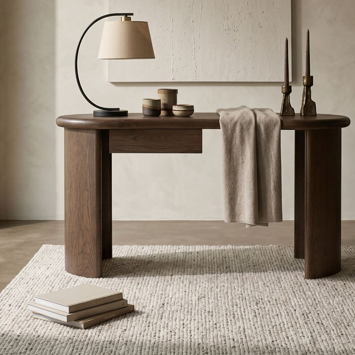 Lluna Desk - Brushed Mid-Brown Oak