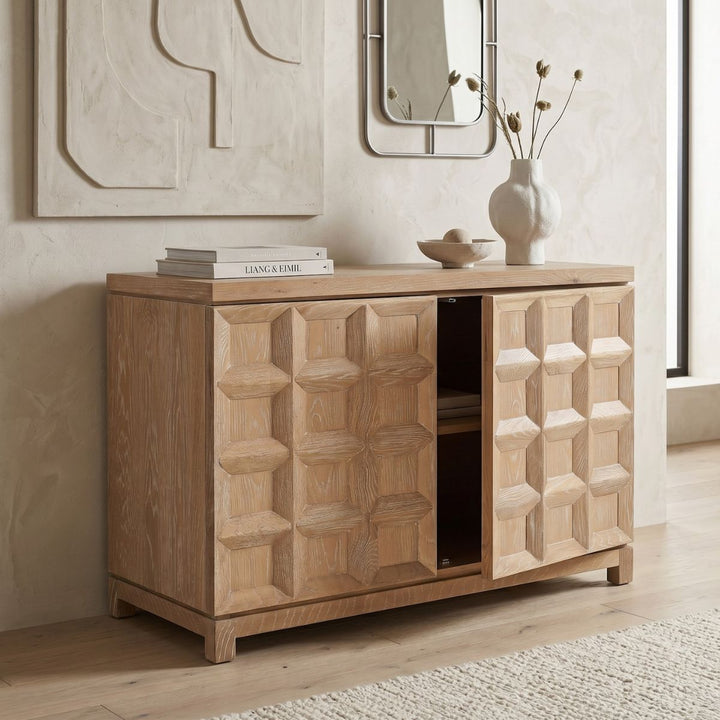 Llauna 2 Door Sideboard - Brushed Light Beige Oak