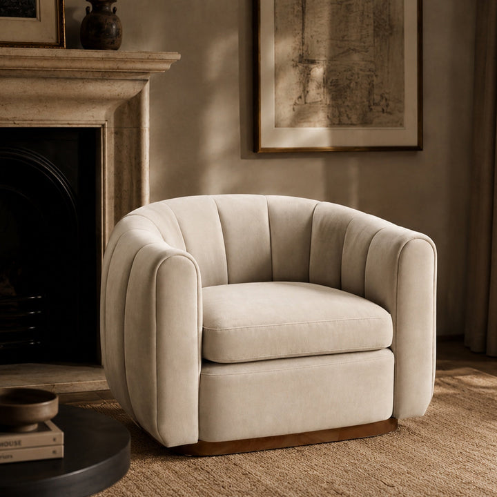 Arles Occasional Chair - Melbourne Stone & Walnut